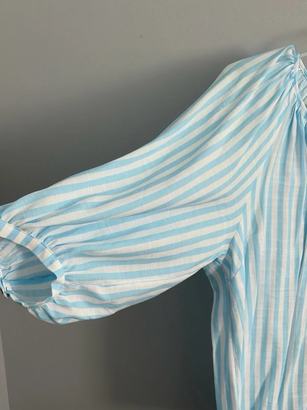 LC Lauren Conrad Blue & White Striped Peasant Blouse